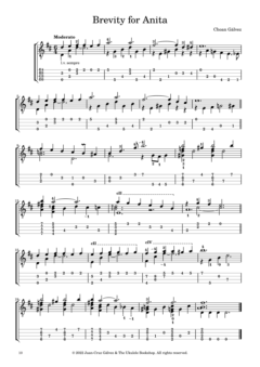Miniature view of the score of Brevitity for Anita, for baritone ukulele