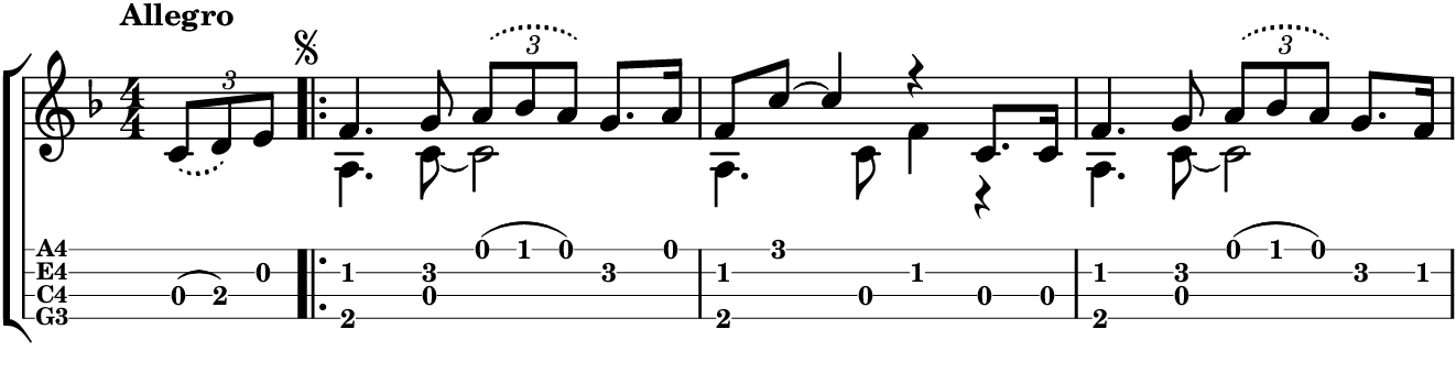 First bars of Habanera del tío tieso