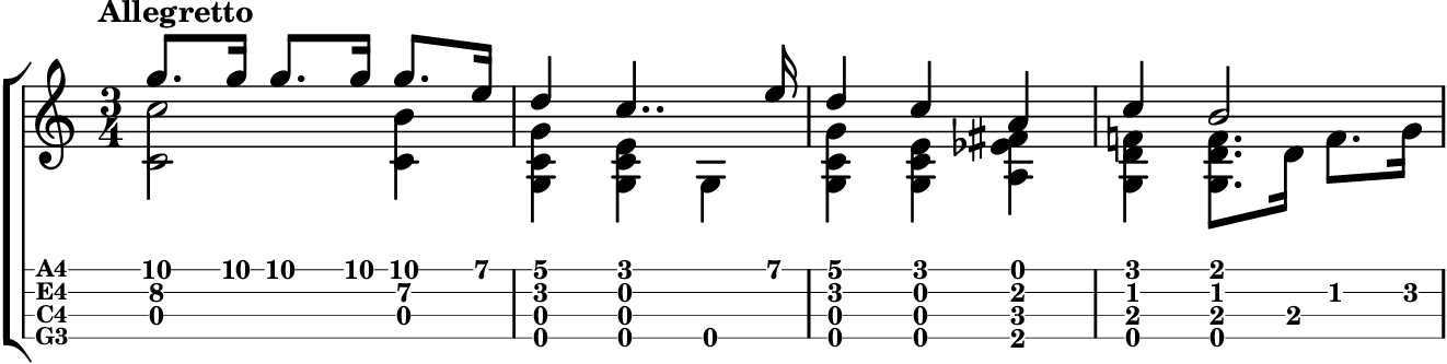 First bars of Mazurca de Albarracín