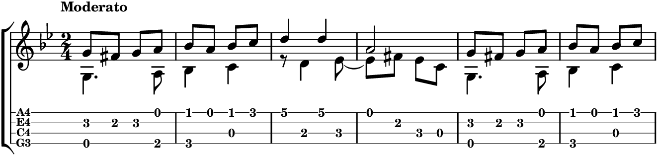 First bars of Péinase la niña